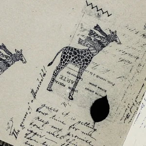 giraffe with scarves wooden rubber stamp 5