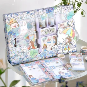 Girl and Flowers Loose-leaf Journal Gift Box Set