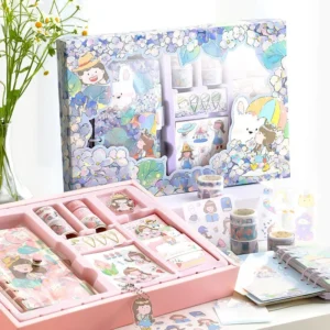 girl and flowers looseleaf journal gift 2