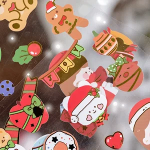 girl and gifts christmas gold foil 4