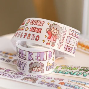 girl and words kawaii washi tape 2