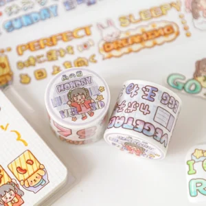 girl and words kawaii washi tape 4
