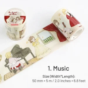 girl cartoon washi tape people music 9