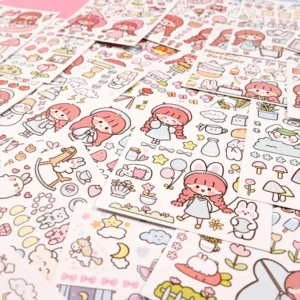 girl cute cartoon washi sticker people 7