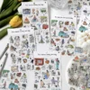 Girl's Life Character Theme Clear Transparent Stickers - Travel, Camping, Coffee, Stay at Home