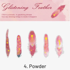 glitter feather large size foil stamping 10