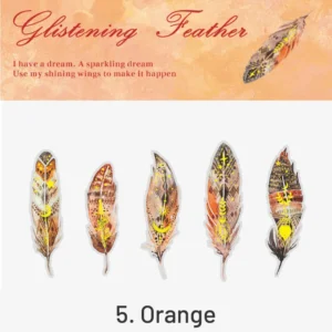 glitter feather large size foil stamping 11