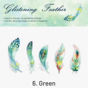 glitter feather large size foil stamping 12