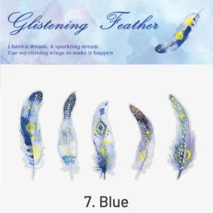 glitter feather large size foil stamping 13