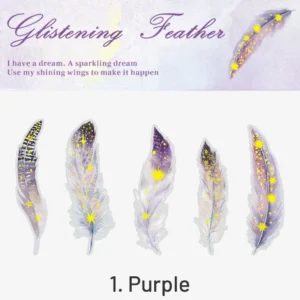 glitter feather large size foil stamping 7