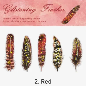 glitter feather large size foil stamping 8