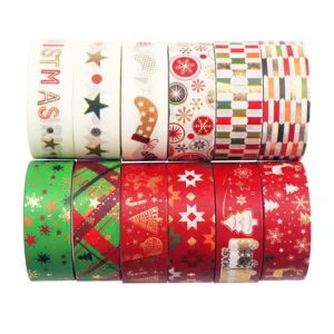 gold foil christmas washi tape set 2