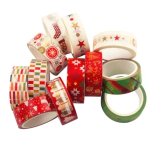 gold foil christmas washi tape set 3
