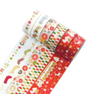 gold foil christmas washi tape set 5