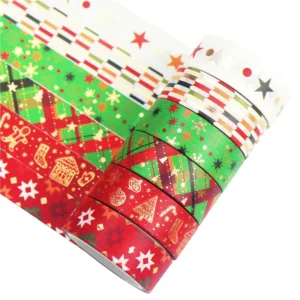 gold foil christmas washi tape set 7