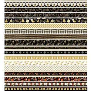 gold foil christmas washi tape set 8