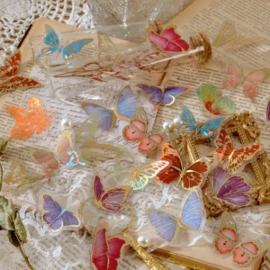 gold foil clear transparent stickers flower 5