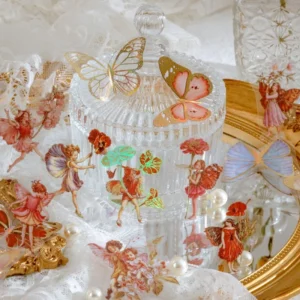 gold foil clear transparent stickers flower 6