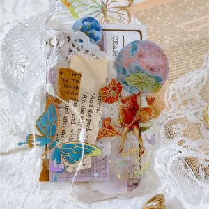 gold foil clear transparent stickers flower 7