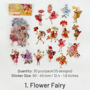 gold foil clear transparent stickers flower 9