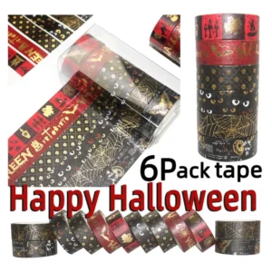 gold foil halloween washi tape set 3