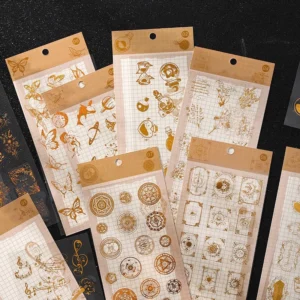 Gold Foil Vinyl Stickers - Music, Bottle, Words, Flower, Whale, Magic, Butterfly