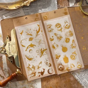 gold foil vinyl stickers music bottle 2