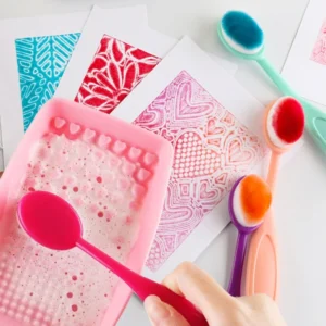 ink blending brushes with color handles 3