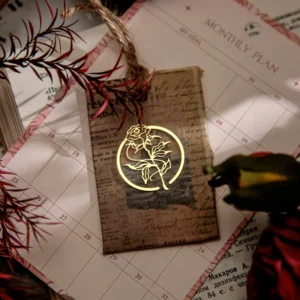 rose theme hollow metal bookmark book 6