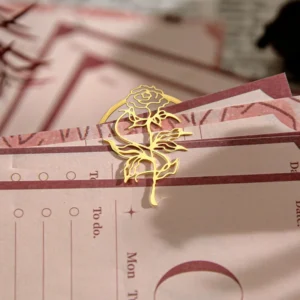 rose theme hollow metal bookmark book 8