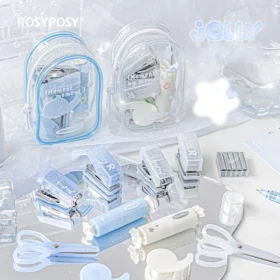 Transparent Mini Office Supplies Kit Carrying Case