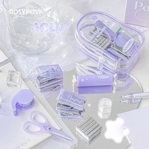 transparent mini office supplies kit carrying 3