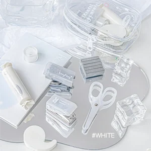 transparent mini office supplies kit carrying 9