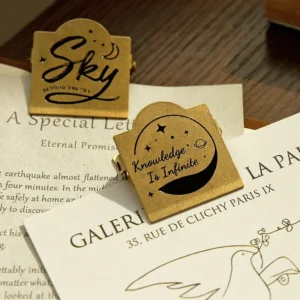 vintage brass clip journal stationery clip 2