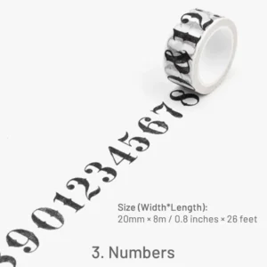 vintage english text washi tape 9