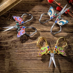 Vintage Mini Butterfly Embroidery Painted Scissors