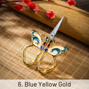 vintage mini butterfly embroidery painted scissors 11