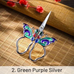 vintage mini butterfly embroidery painted scissors 7