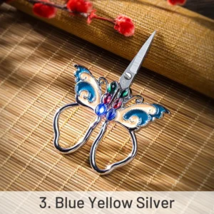 vintage mini butterfly embroidery painted scissors 8