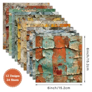 Sumflying Apart 24PCS Scrapbook Paper & Cardstock 24pcs 6 Apart Scrapbook Paper Cardstock 04