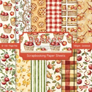 24pcs 6 Basket Scrapbook Paper Cardstock 00