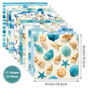 24pcs 6 Beach Scrapbook Paper Cardstock 1 01