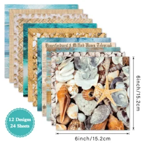 24pcs 6 Beach Scrapbook Paper Cardstock 2 01