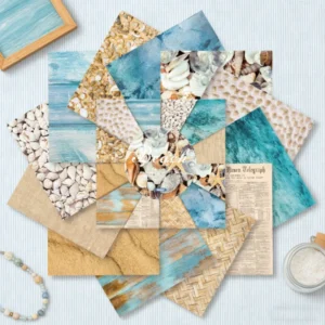 24pcs 6 Beach Scrapbook Paper Cardstock 2 04