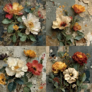 24pcs 6 Beautiful Flowers Scrapbook Paper Cardstock 01