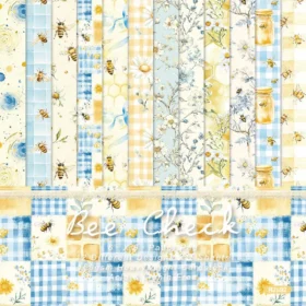 Sumflying Bee Check 24PCS Scrapbook Paper & Cardstock