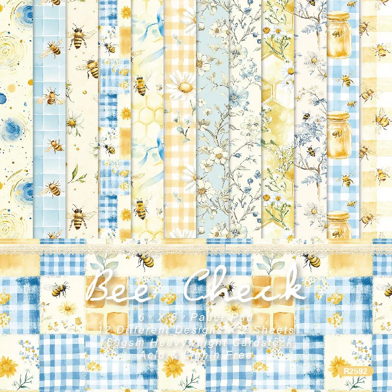 24pcs 6 Bee Check Scrapbook Paper Cardstock 00 24pcs 6 Bee Check Scrapbook Paper Cardstock 00