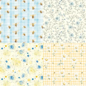 Sumflying Bee Check 24PCS Scrapbook Paper & Cardstock 24pcs 6 Bee Check Scrapbook Paper Cardstock 06