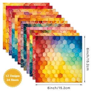 Sumflying Beehive 24PCS Scrapbook Paper & Cardstock 24pcs 6 Beehive Scrapbook Paper Cardstock 04