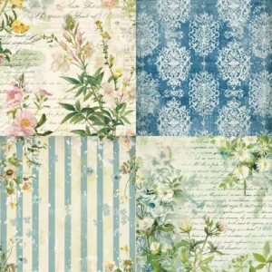 24pcs 6 Botany Scrapbook Paper Cardstock 01